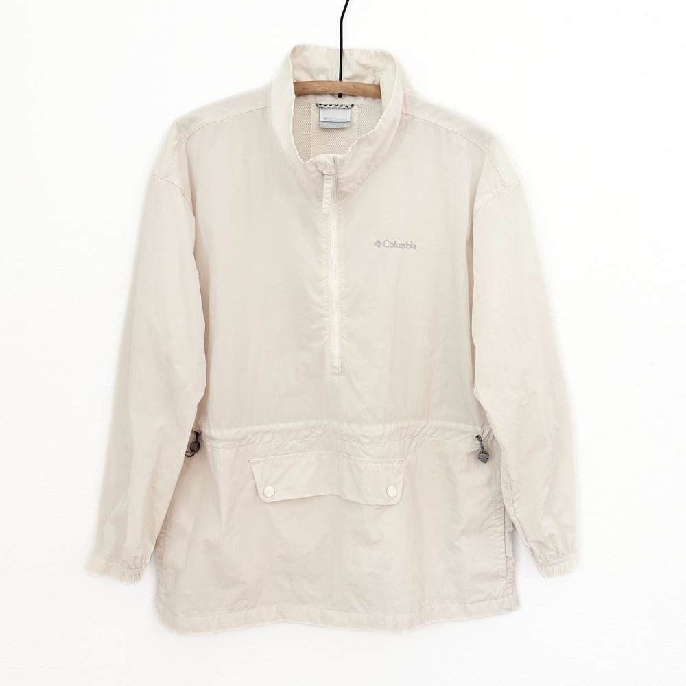 Columbia Paracutie Anorak Windbreaker Chalk Cream Women Small Gorpcore
